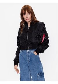 Alpha Industries Kurtka bomber MA-1 136008 Czarny Loose Fit. Kolor: czarny. Materiał: syntetyk