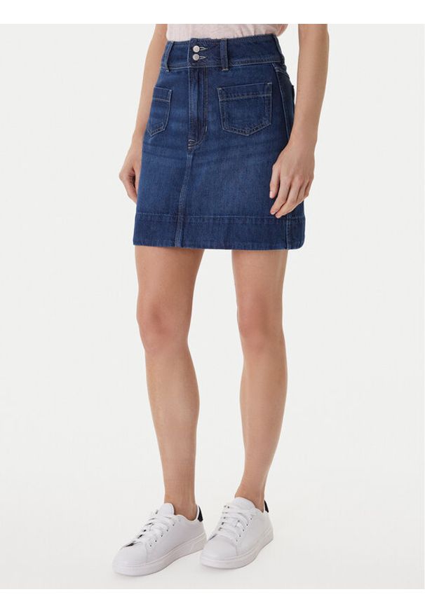 BOSS Spódnica jeansowa 50559404 Niebieski Regular Fit. Kolor: niebieski. Materiał: bawełna