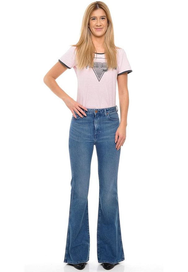 Wrangler - WRANGLER RETRO FLARE DAMSKIE SPODNIE JEANSOWE PINE FIELD W240FH21Y 112127915. Styl: retro