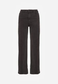 Renee - Ciemnoszare Jeansy High Waist z Szerokimi Nogawkami Vetimira. Okazja: na co dzień. Stan: podwyższony. Kolor: szary. Styl: casual #7