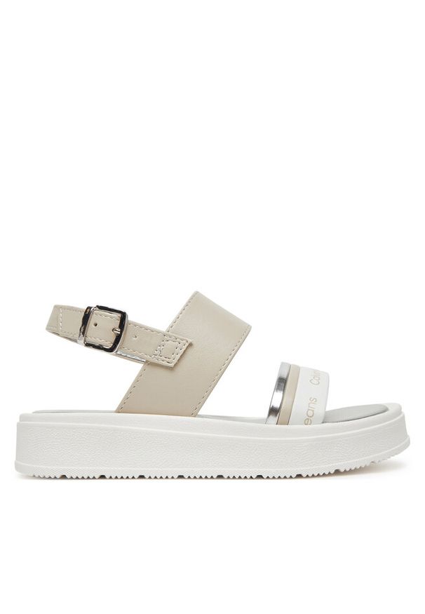 Sandały Calvin Klein Jeans. Kolor: beżowy