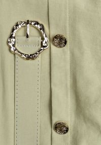 Born2be - Zielona Spódnica Rozkloszowana z Bawełną i Paskiem oraz Kieszniami Jorlea. Okazja: na co dzień. Kolor: zielony. Materiał: bawełna. Sezon: lato. Styl: casual, elegancki, boho, klasyczny #2