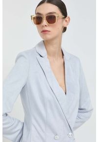 Guess marynarka kolor niebieski dwurzędowa gładka. Okazja: na co dzień. Kolor: niebieski. Wzór: gładki. Styl: casual, klasyczny #6