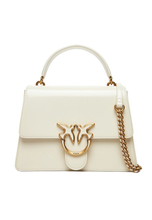 Pinko - PINKO Torebka Love One Top Handle Classic Light PE 25 PLTT 100066 A1UV Biały. Kolor: biały. Materiał: skórzane