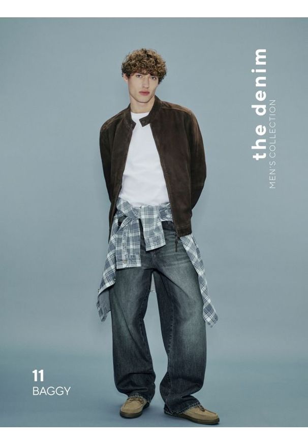 Reserved - Jeansy baggy z efektem sprania - indigo jeans