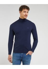 Lee - LEE HIGH NECK KNIT MĘSKI SWETER ELEGANCKI CIEPŁY SKY BLUE 112342994. Styl: elegancki