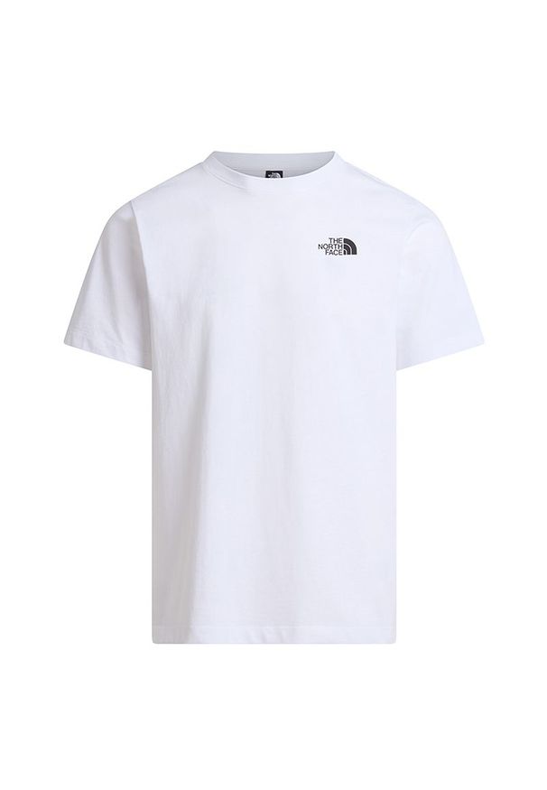 Koszulka męska The North Face Regular Short Graphic 0A8GUWFN41 - biała. Kolor: biały. Materiał: materiał, bawełna. Długość rękawa: krótki rękaw. Długość: krótkie. Sezon: lato