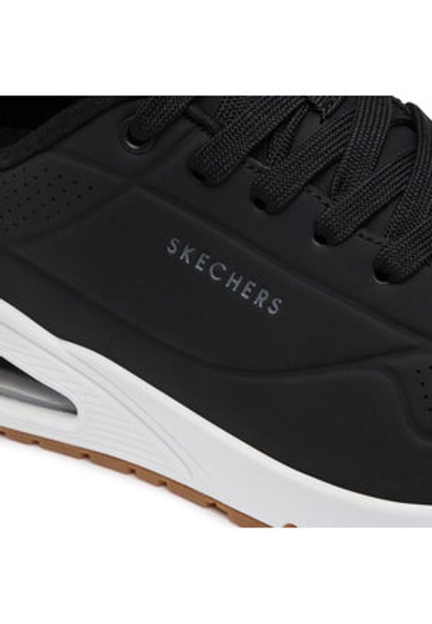 skechers - Skechers Sneakersy Uno Stand On Air 52458/BLK Czarny. Kolor: czarny. Materiał: skóra