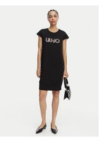 Liu Jo Beachwear Sukienka codzienna VA6212 JS003 Czarny Regular Fit. Okazja: na co dzień. Kolor: czarny. Materiał: bawełna. Typ sukienki: proste. Styl: casual #2