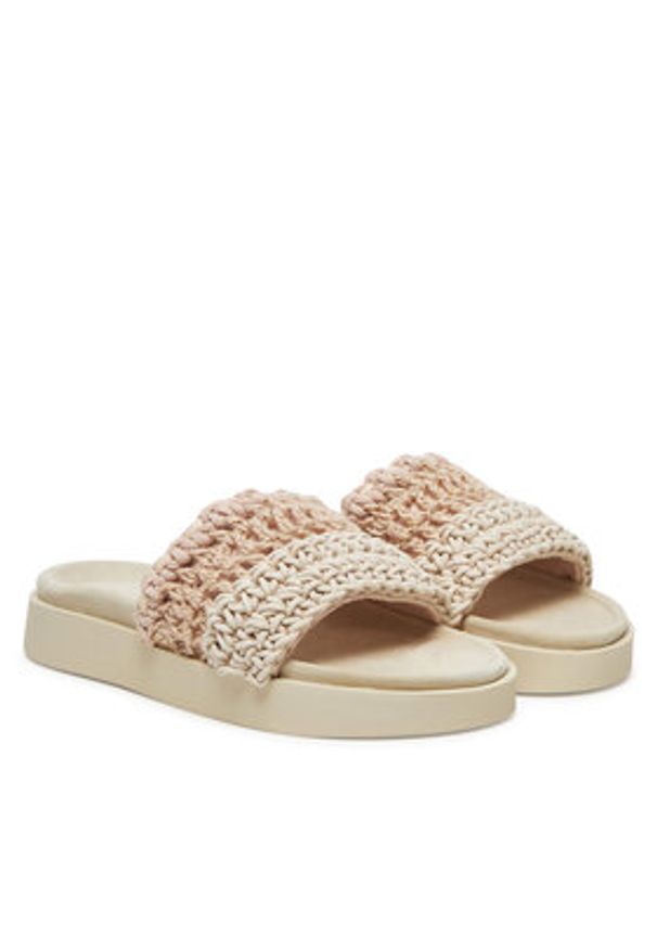 Inuikii Klapki Loose Knitted 70104-110 Beżowy. Kolor: beżowy. Materiał: materiał