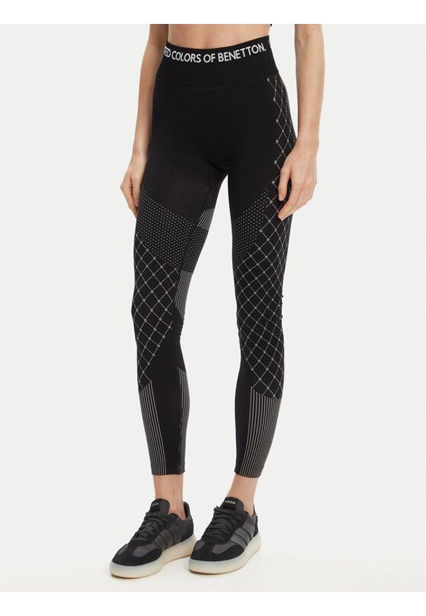 United Colors of Benetton - United Colors Of Benetton Legginsy 3SW63F04I Czarny Slim Fit. Kolor: czarny. Materiał: syntetyk