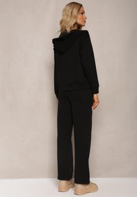 Renee - Czarny Komplet Dresowy Proste Spodnie i Zasuwana Bluza z Kapturem Nerathia. Kolor: czarny. Materiał: dresówka #3