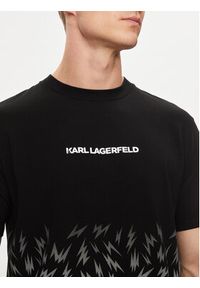 Karl Lagerfeld - KARL LAGERFELD T-Shirt 755033 542221 Czarny Regular Fit. Typ kołnierza: dekolt w karo. Kolor: czarny. Materiał: bawełna #5