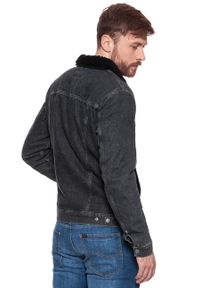 Wrangler - KURTKA ZIMOWA WRANGLER SHERPA JACKET MIDNIGHT STONE W423RJ19X. Materiał: materiał, jeans. Sezon: zima #9