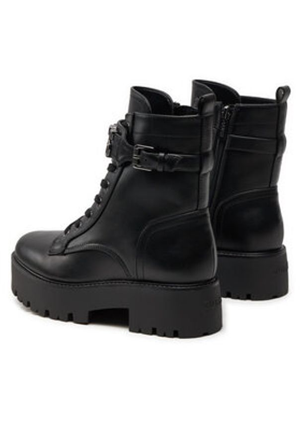 Guess Botki Vaires FLTSOM ELE10 Czarny. Kolor: czarny. Materiał: skóra