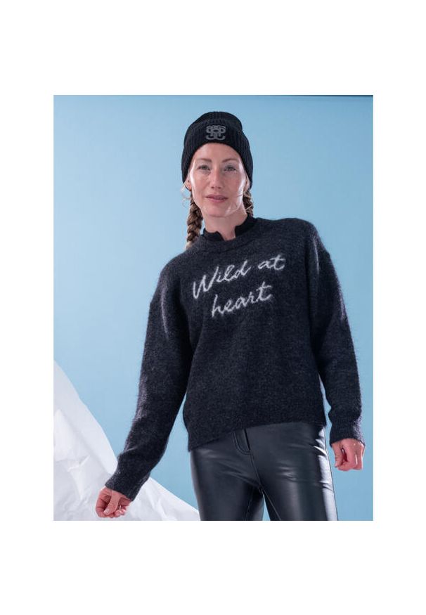 PS OF SWEDEN - Sweter damski PS of Sweden Quote Mohair Mix. Kolor: szary. Materiał: moher, polar. Sezon: zima