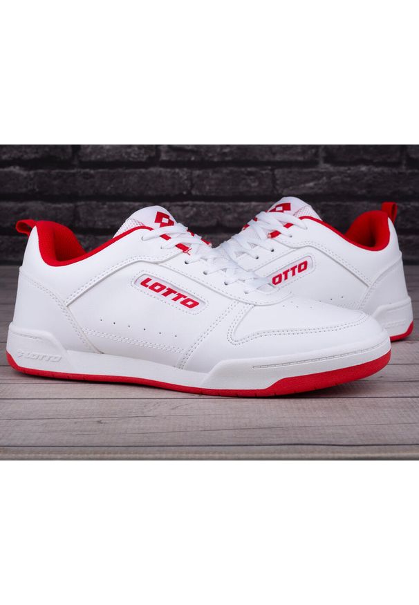 LOTTO - Buty sneakersy sportowe unisex Lotto TOCO. Kolor: czerwony, biały, wielokolorowy. Sport: turystyka piesza