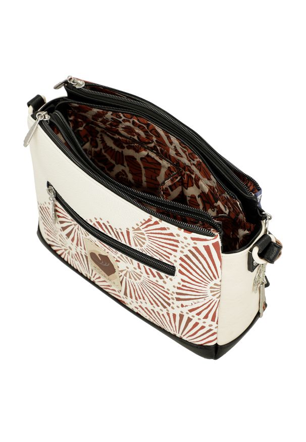 Pomarańczowa Oryginalna Listonoszka Damska Anekke Seria Alma. Kolor: pomarańczowy. Wzór: napisy, nadruk. Sezon: jesień. Dodatki: z breloczkiem. Styl: klasyczny, casual, elegancki. Rodzaj torebki: na ramię