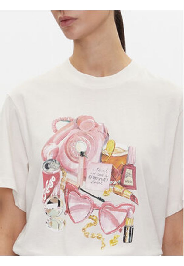 Hugo - HUGO T-Shirt Vintage Tee_15 50539107 Écru Regular Fit. Materiał: bawełna. Styl: vintage