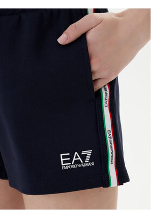 EA7 Emporio Armani Szorty sportowe 7W001224 AF12660 UB102 Granatowy Regular Fit. Kolor: niebieski. Materiał: syntetyk