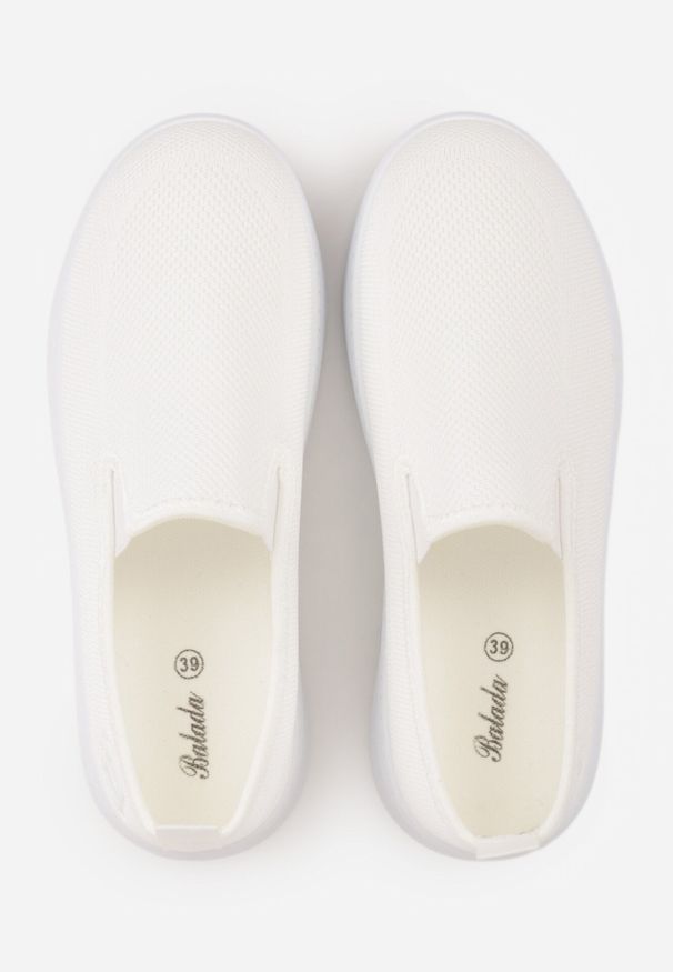 Born2be - Białe Siateczkowe Tenisówki pod Kostkę na Grubej Podeszwie Phisiane. Okazja: na co dzień, na spacer. Kolor: biały. Materiał: jeans. Szerokość cholewki: normalna. Styl: sportowy, klasyczny, casual