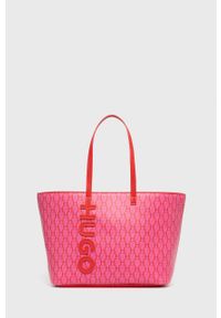 Hugo - HUGO torebka kolor różowy. Kolor: różowy