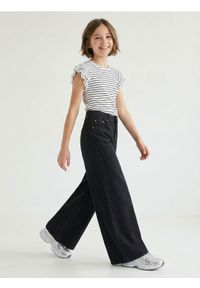 Sinsay - Jeansy wide leg - czarny. Kolor: czarny #1