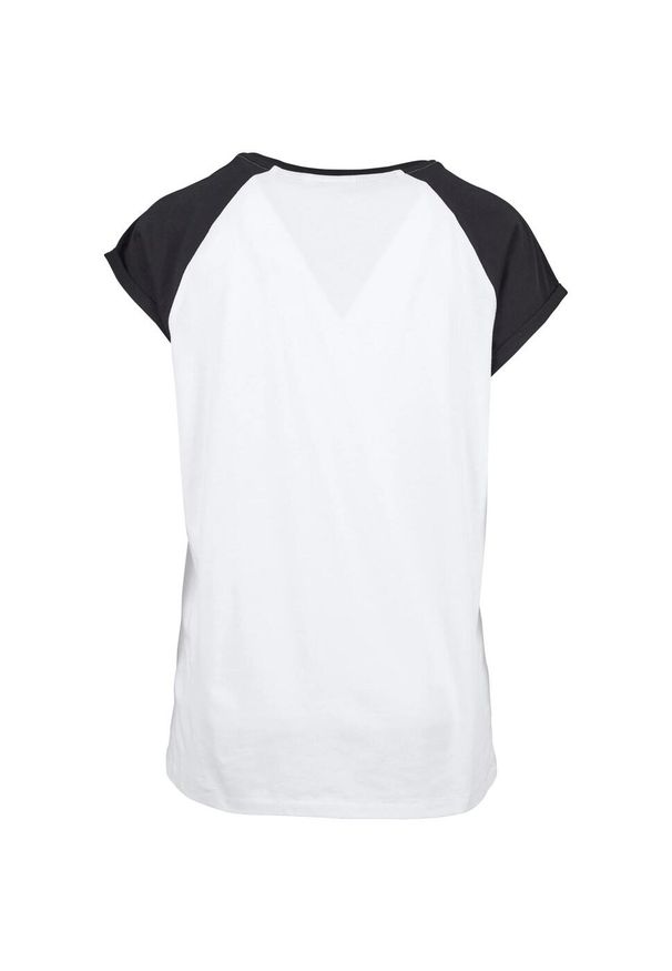 Urban Classics - T-shirt Damski Kontrastowy Raglanowy. Kolor: czarny, biały, wielokolorowy. Długość rękawa: raglanowy rękaw. Sport: turystyka piesza