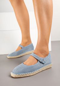 Born2be - Niebieskie Espadryle z Imitacji Zamszu z Zapięciem na Sprzączkę Zeonia. Okazja: na co dzień. Zapięcie: sprzączka. Kolor: niebieski. Materiał: zamsz. Obcas: na płaskiej podeszwie. Styl: casual, elegancki