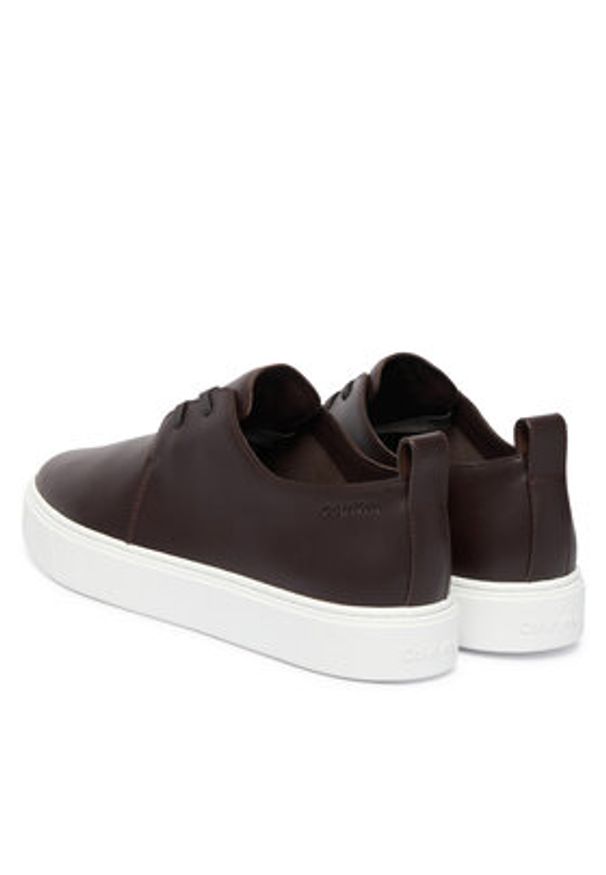 Calvin Klein Sneakersy Hybrid Clean Cup Derby Lth HM0HM02011 Bordowy. Kolor: czerwony. Materiał: skóra