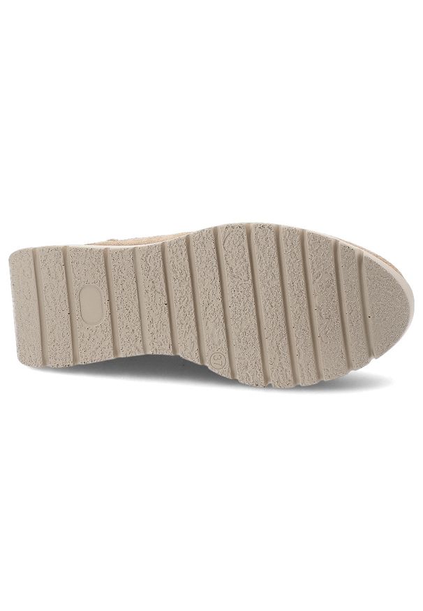 Sneakersy damskie Vinceza, cholewka ze skóry naturalnej zamszowej z wstawkami materiału tekstylnego wiązanie z przodu na grubszej podeszwie, beżowe,. Zapięcie: sznurówki. Kolor: beżowy. Materiał: skóra, zamsz, materiał. Szerokość cholewki: normalna