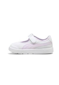 Adidasy Puma Courtflex V3, Dzieci. Okazja: na uczelnię. Kolor: biały. Materiał: materiał. Sport: joga i pilates