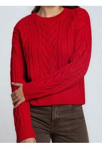 Sinsay - Strukturalny sweter - czerwony. Kolor: czerwony