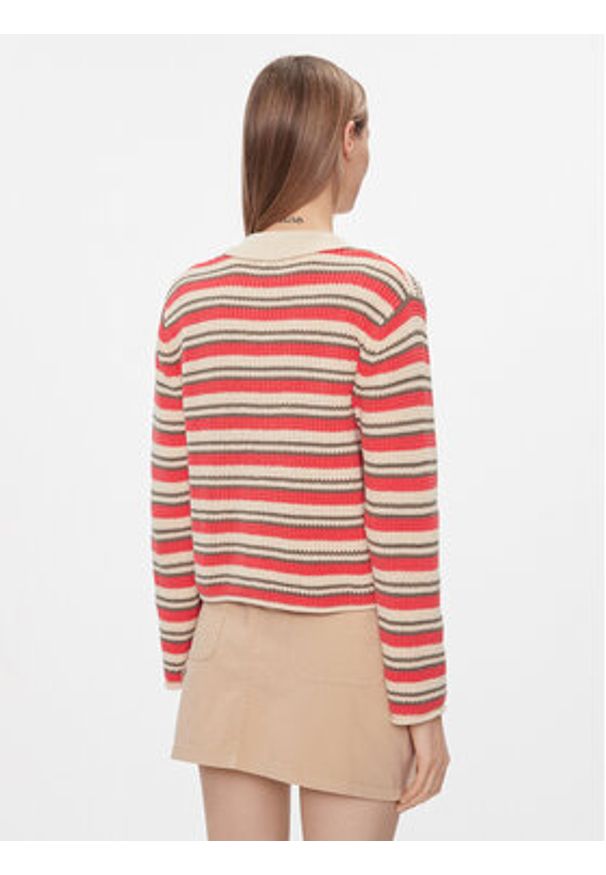 Pepe Jeans Kardigan Gala Cardigan PL702107 Czerwony Slim Fit. Kolor: czerwony. Materiał: bawełna