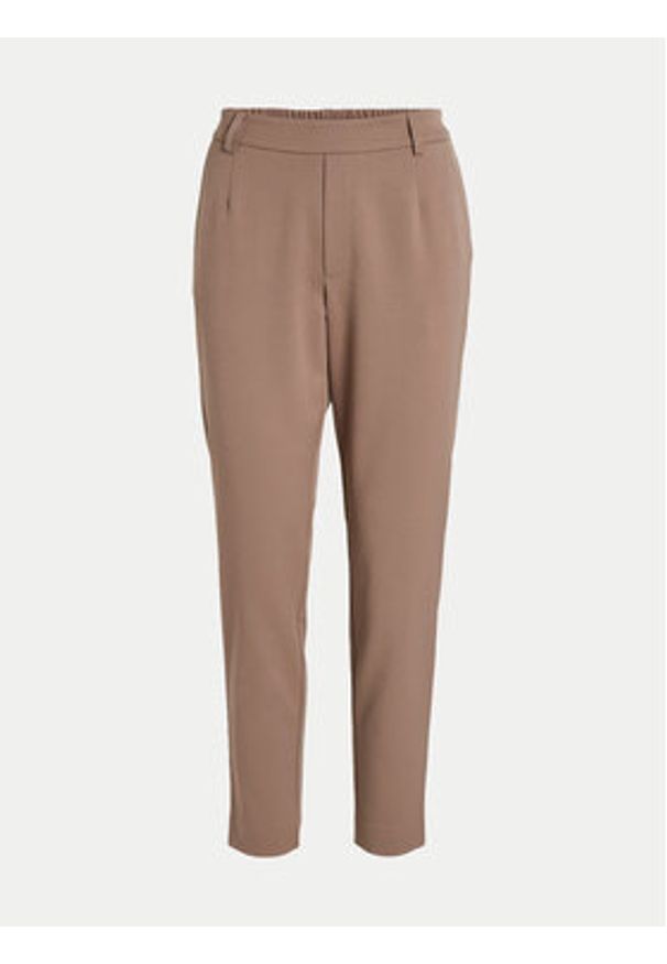Vila Chinosy Varone 14087406 Brązowy Slim Fit. Kolor: brązowy. Materiał: syntetyk