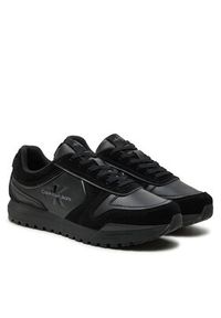 Calvin Klein Jeans Sneakersy Toothy Runner Irregular Lines YM0YM00624 Czarny. Kolor: czarny. Materiał: skóra, zamsz #4