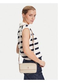 TOMMY HILFIGER - Tommy Hilfiger Torebka DISTINCT CAMERA BAG AW0AW17455 Beżowy. Kolor: beżowy. Materiał: skórzane #2