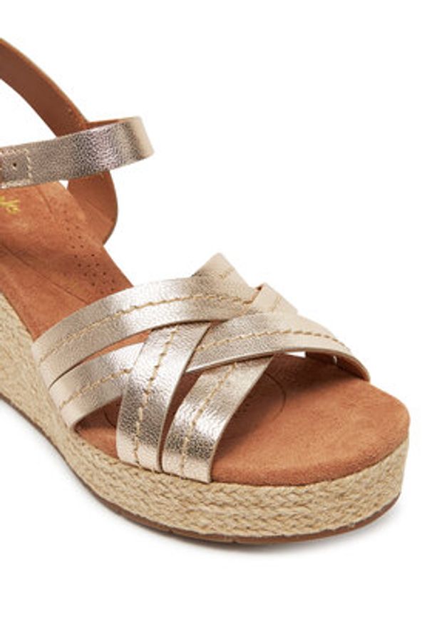 Clarks Espadryle Sabina Strap 26181463 Złoty. Kolor: złoty. Materiał: skóra