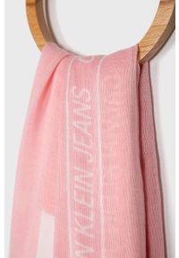 Calvin Klein Jeans - Szal. Kolor: różowy. Materiał: tkanina, bawełna, wiskoza #2