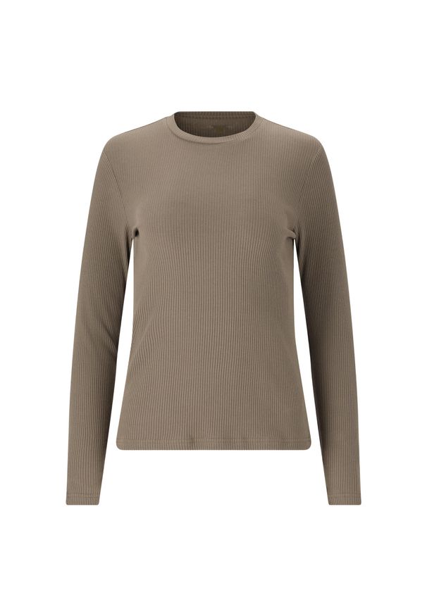 ENDURANCE - Damska koszulka z długim rękawem Athlecia Lankae. Kolor: wielokolorowy, szary, brązowy. Długość rękawa: długi rękaw. Długość: długie. Sport: turystyka piesza