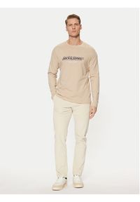 Jack & Jones - Jack&Jones Longsleeve Vesterbro 12266419 Beżowy Relaxed Fit. Kolor: beżowy. Materiał: bawełna. Długość rękawa: długi rękaw