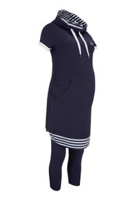 Sukienka ciążowa + legginsy ciążowe (2 części) bonprix ciemnoniebiesko-biały. Kolekcja: moda ciążowa. Kolor: niebieski #1