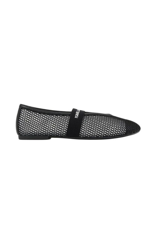 Karl Lagerfeld - KARL LAGERFELD Czarne damskie baleriny KARO. Kolor: czarny