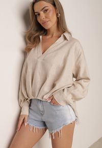 Born2be - Niebieskie Szorty Jeansowe z Bawełną i Wysokim Stanem Ozdobione Postrzępieniem Stineans. Okazja: na co dzień, na spacer. Stan: podwyższony. Kolor: niebieski. Materiał: bawełna, jeans. Wzór: aplikacja. Styl: elegancki, klasyczny, casual #1