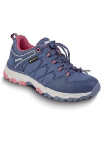 Buty trekkingowe dziecięce MEINDL Ontario Junior GTX, z membraną Gore-Tex. Kolor: niebieski. Technologia: Gore-Tex