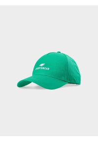 4f - 4F Czapka z daszkiem strapback uniseks - zielona L/XL. Kolor: zielony. Materiał: bawełna, materiał. Wzór: haft. Sezon: lato. Styl: sportowy, klasyczny, casual