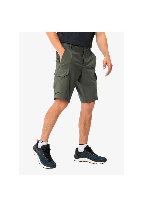 Spodenki turystyczne męskie Vaude Neyland Cargo Shorts. Kolor: zielony. Sport: turystyka piesza