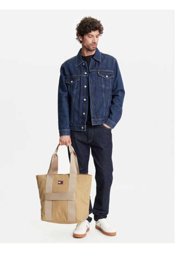 Tommy Jeans Torba Retro Cool Tote AM0AM13278 Beżowy. Kolor: beżowy. Materiał: materiał