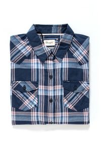 Wrangler - KOSZULA WRANGLER L/S WESTERN SHIRT NAVY W5045LU35. Materiał: materiał