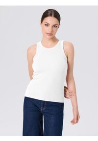 Sinsay - Tank top - biały. Kolor: biały